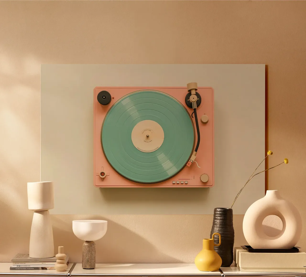 Record Player Peach plexiglass da Malou-Studio