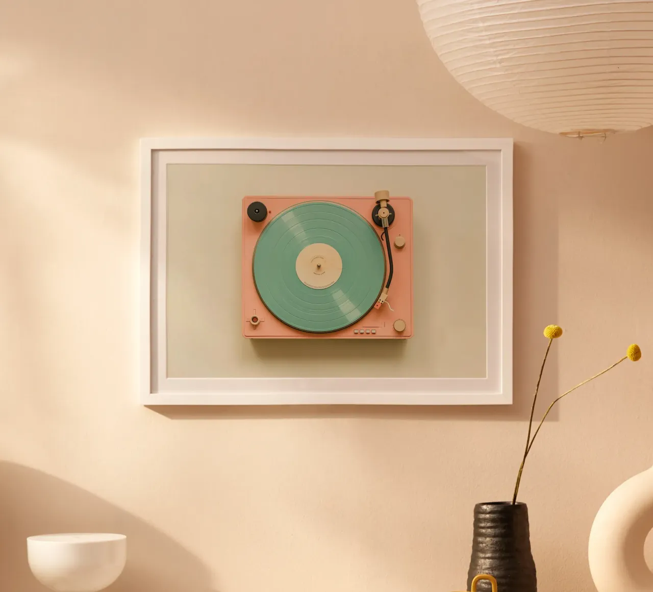 Record Player Peach poster da Malou-Studio