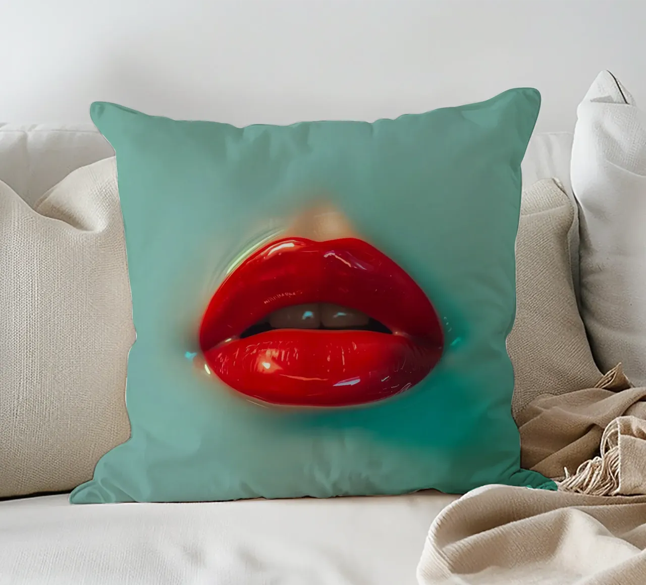Labbra rosse cuscino da Malou-Studio