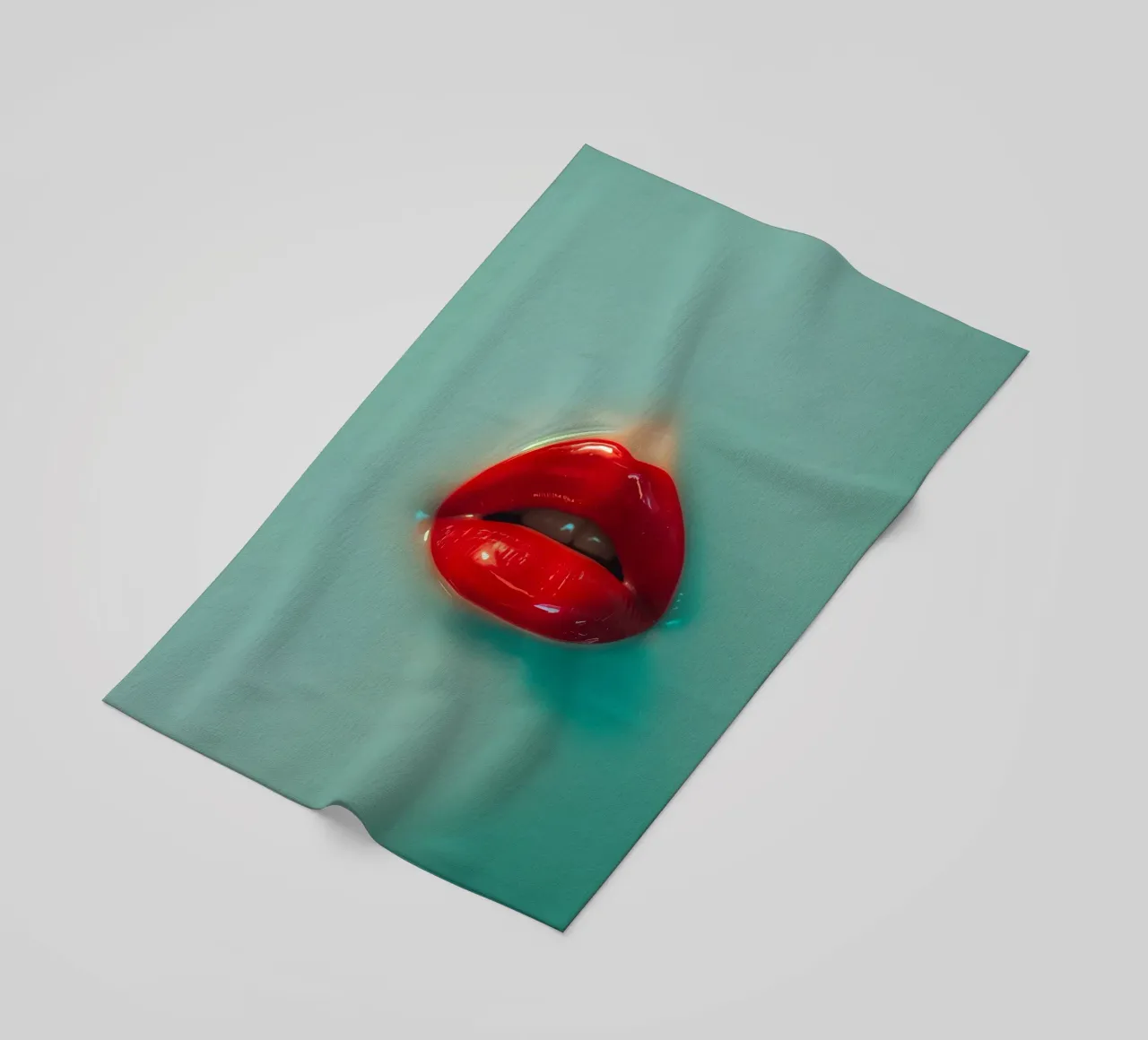 Labbra rosse telo mare da Malou-Studio