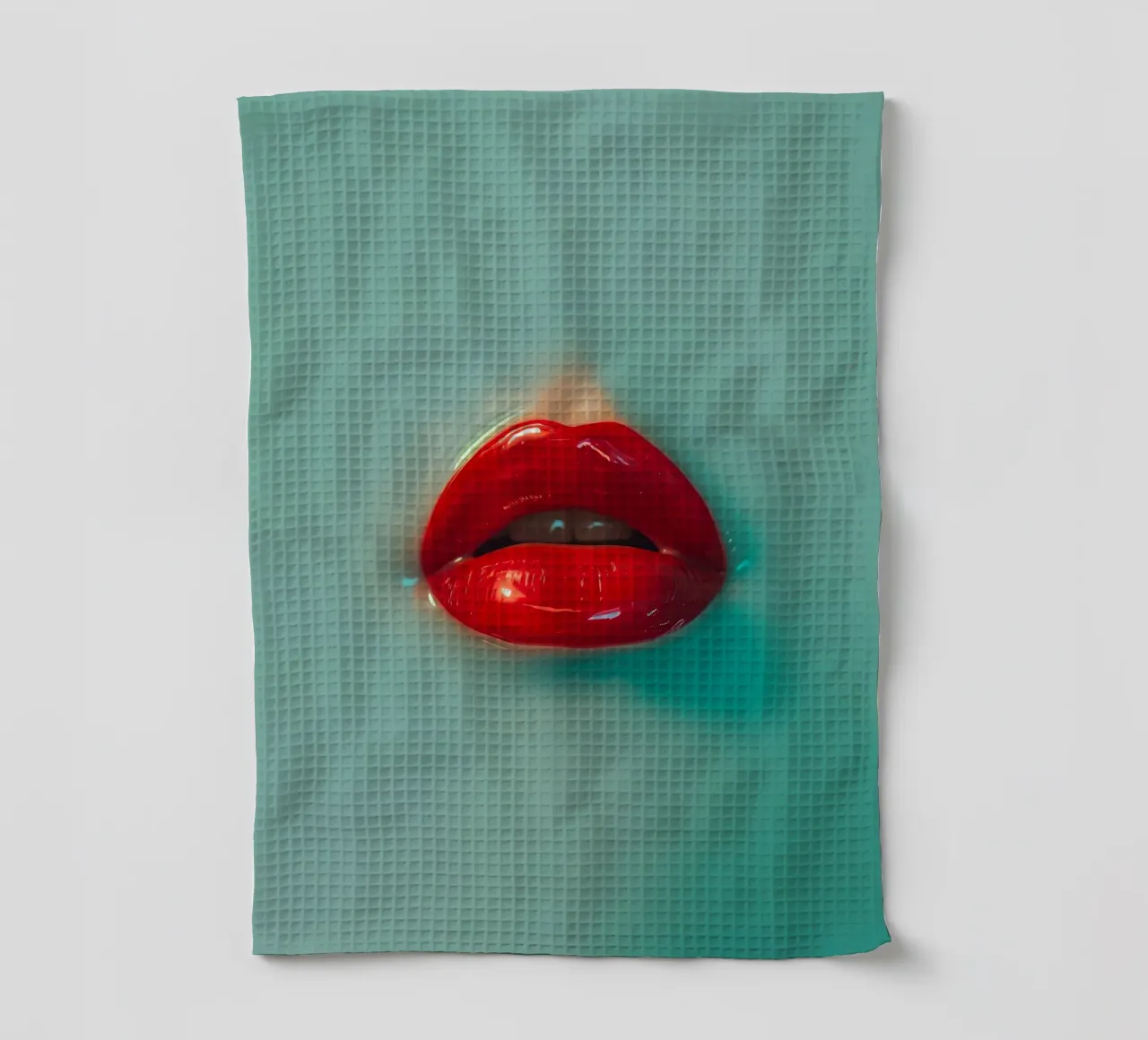 Labbra rosse canovaccio da cucina da Malou-Studio