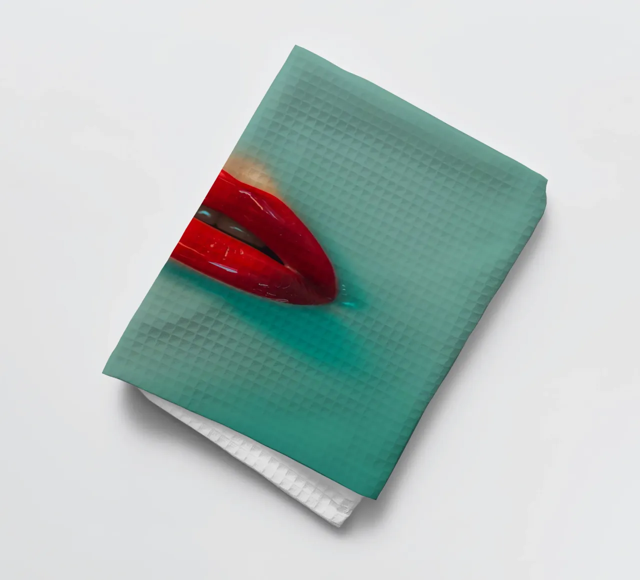 Labbra rosse canovaccio da cucina da Malou-Studio