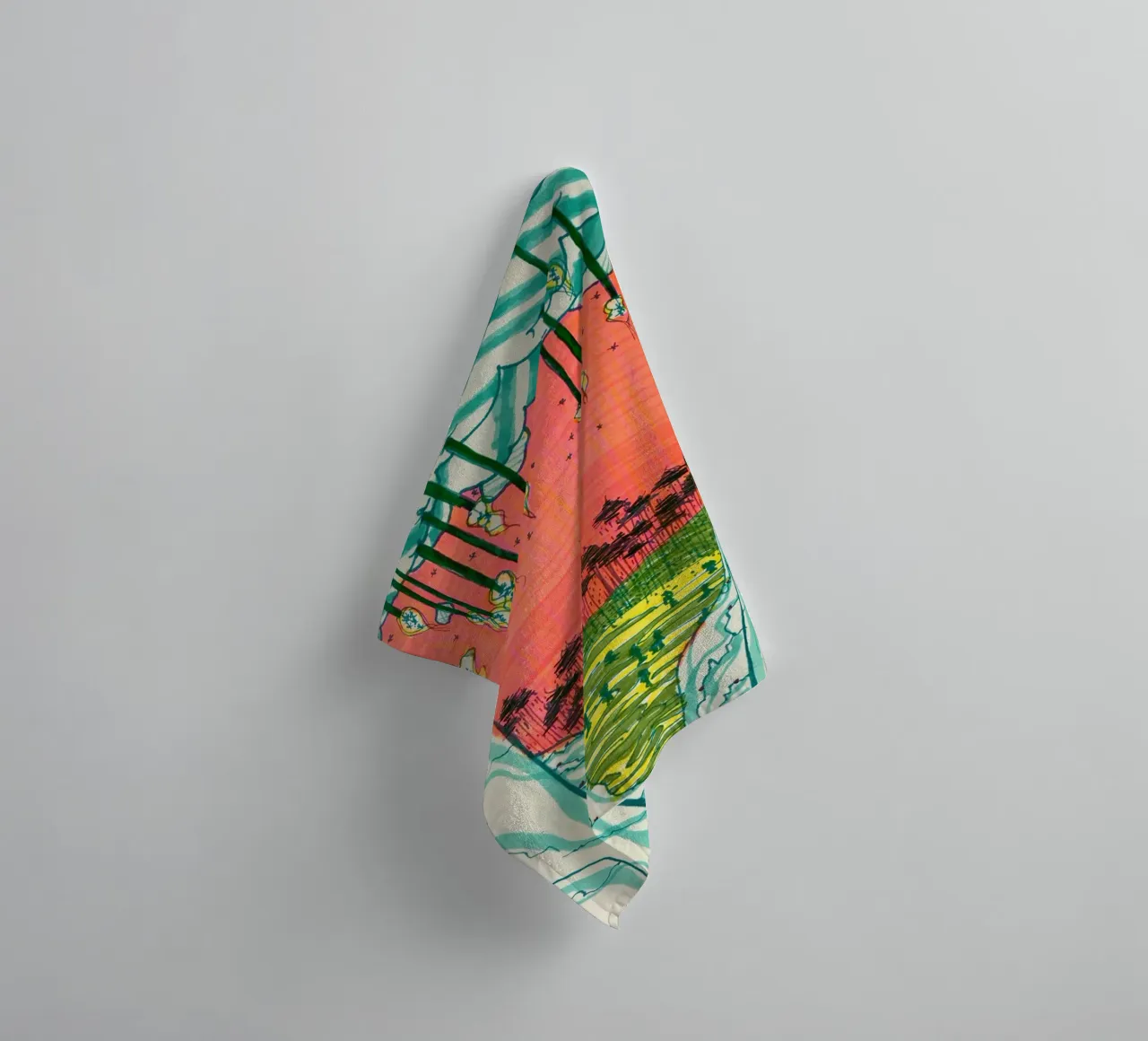Buntes Tal (Colorful valley) asciugamano da bagno da Mandy Becker Fine Arts