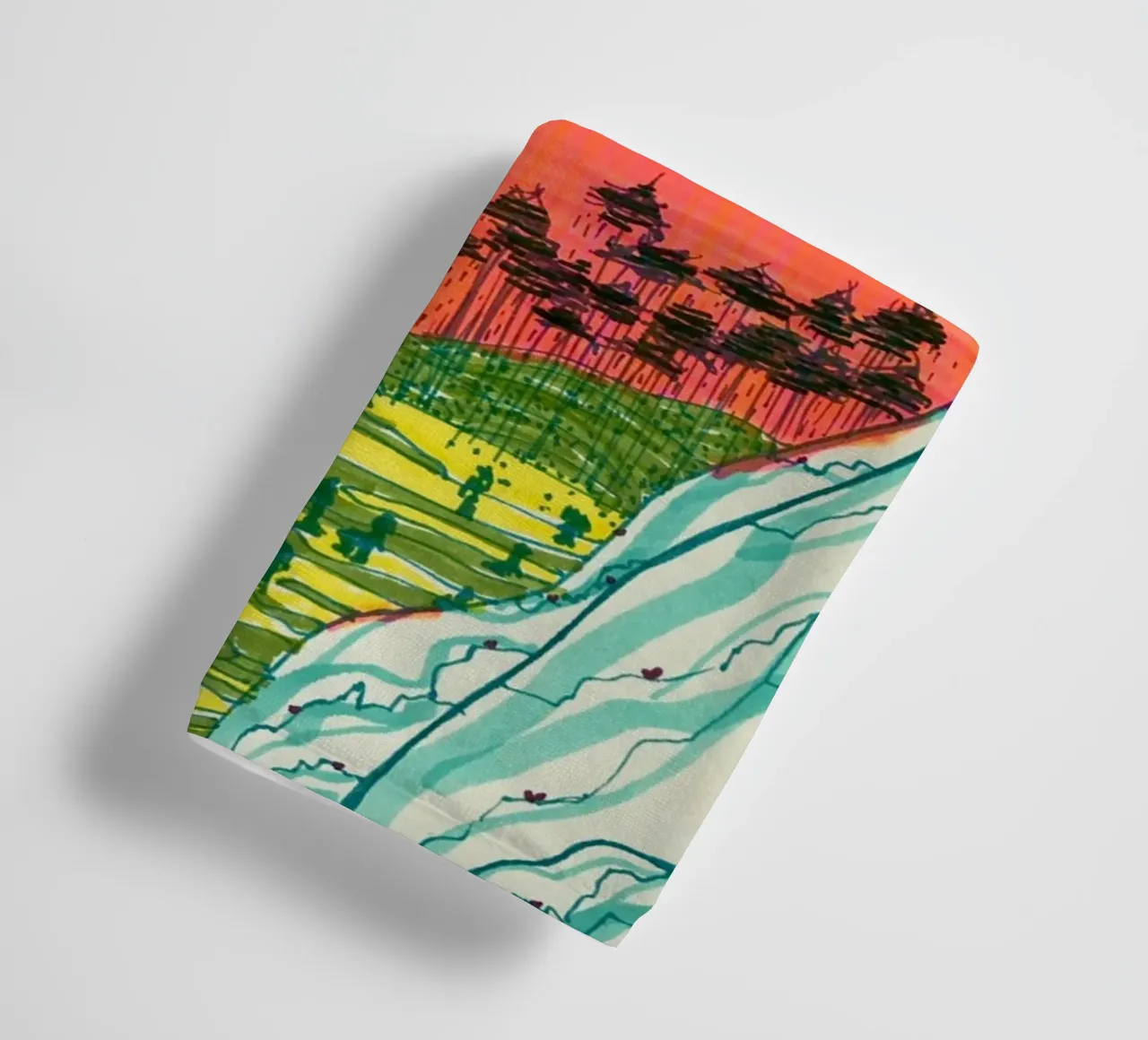 Buntes Tal (Colorful valley) asciugamano da bagno da Mandy Becker Fine Arts