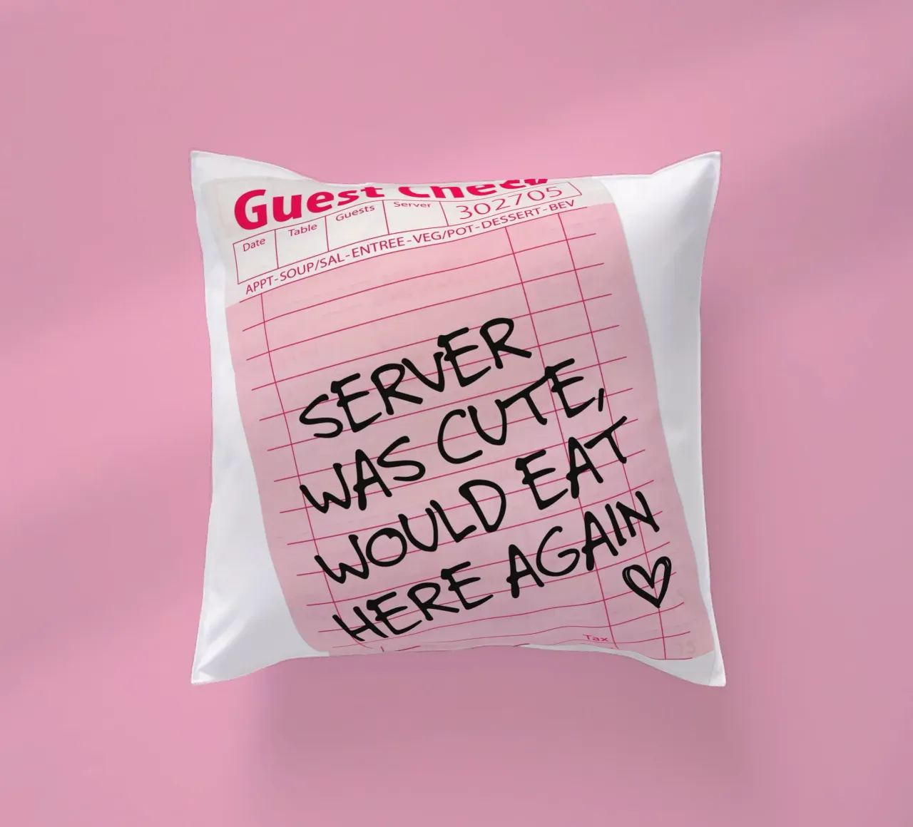 Guest Check - Server was cute decorative cushion by Malou-Studio