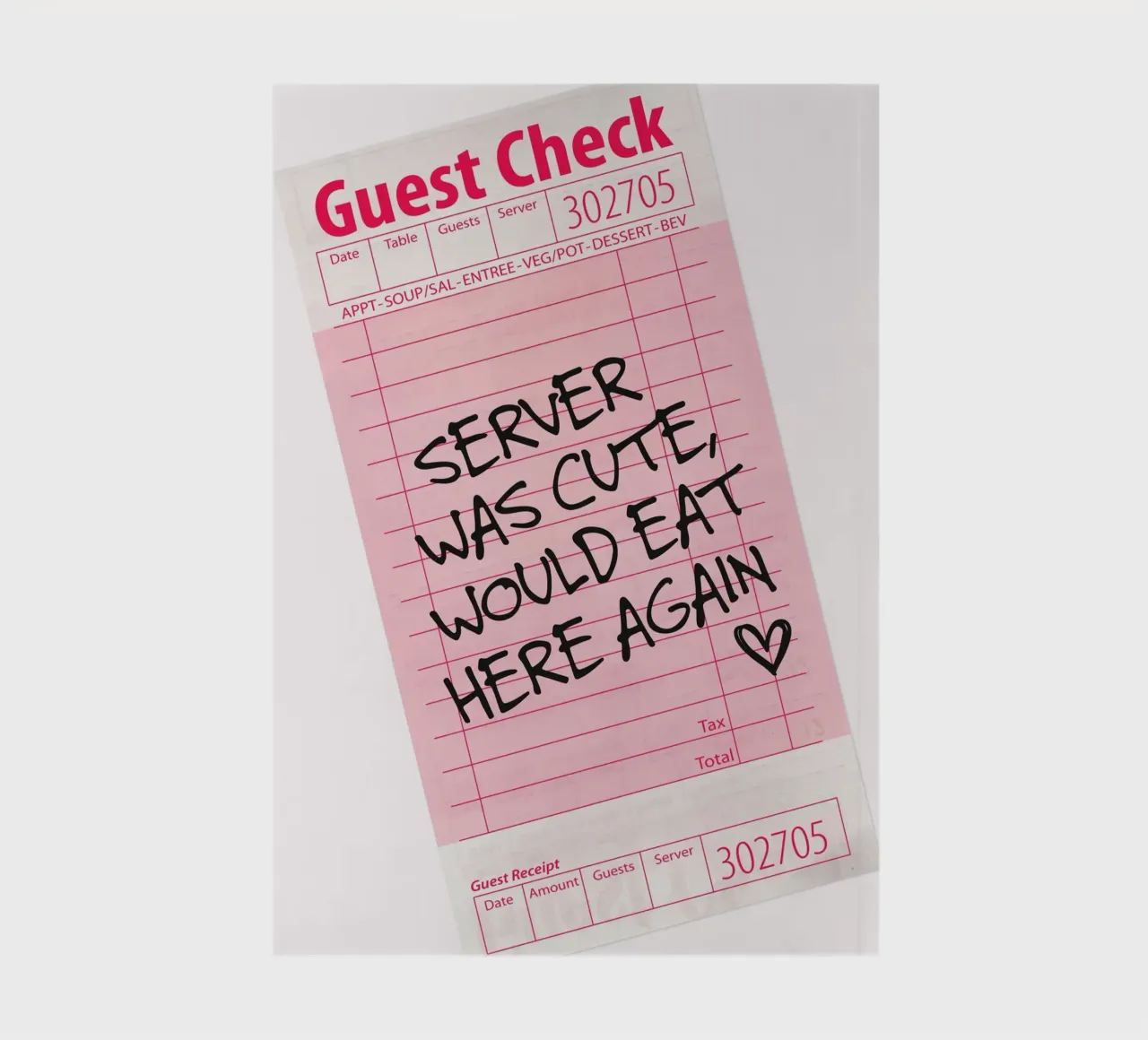 Guest Check - Server was cute notebook by Malou-Studio