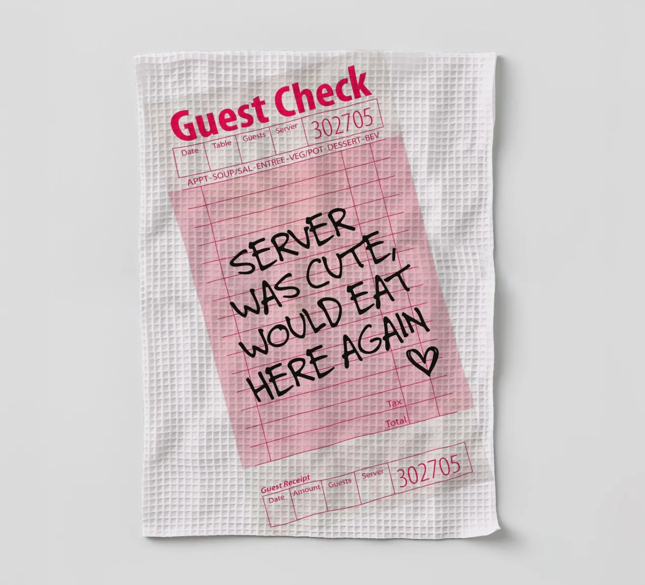 Guest Check - Server war nett Geschirrtuch von Malou-Studio