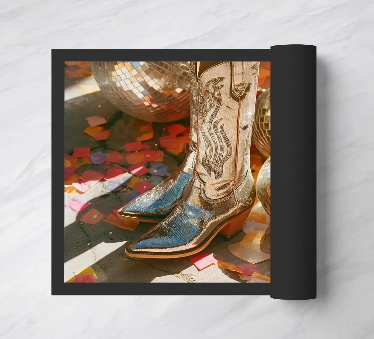 Stivali da cowgirl in argento zerbino da Malou-Studio