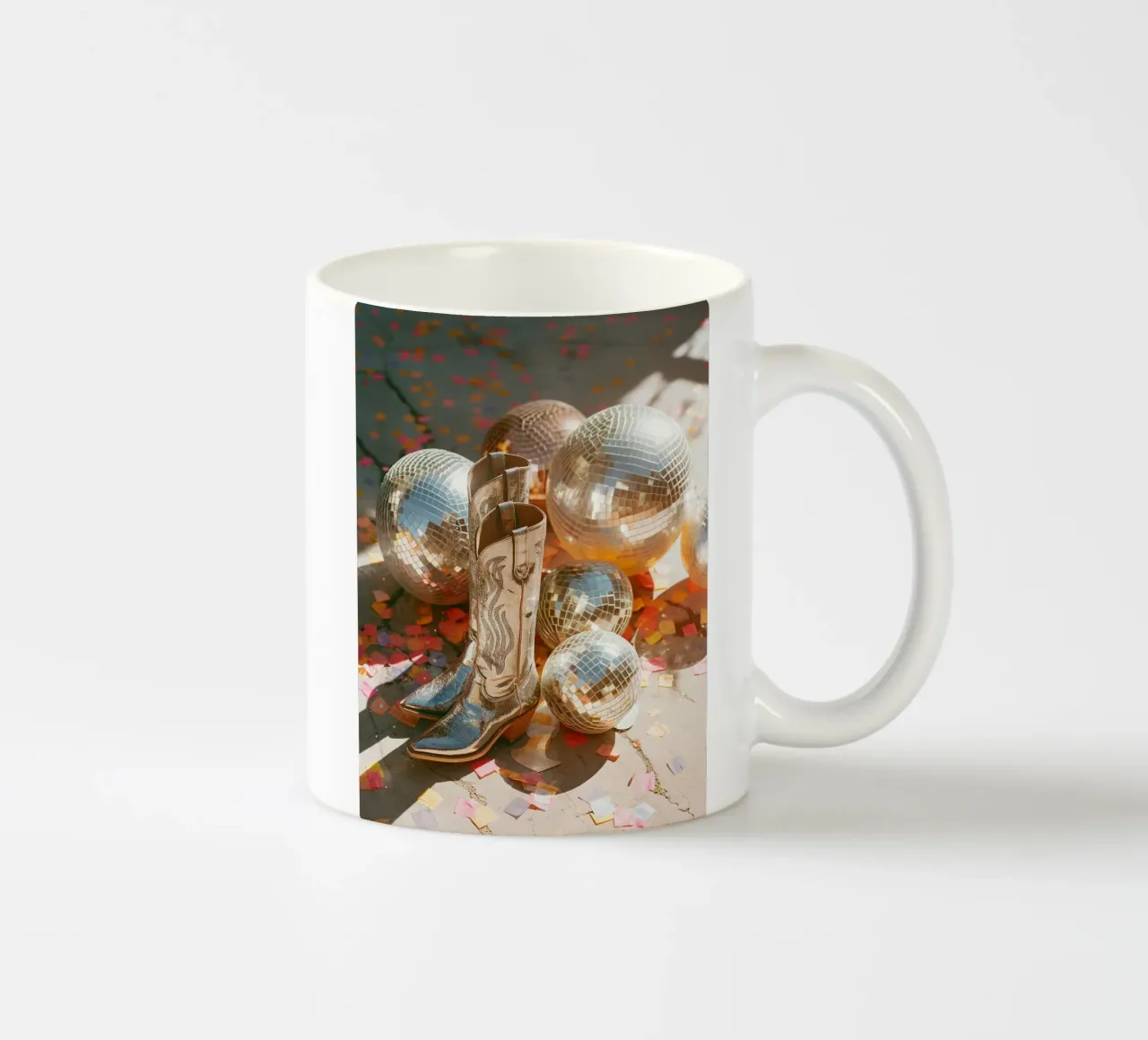 Stivali da cowgirl in argento tazza in ceramica da Malou-Studio
