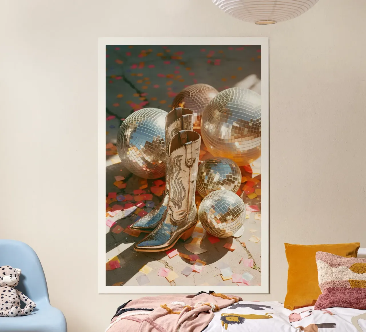 Stivali da cowgirl in argento poster da Malou-Studio