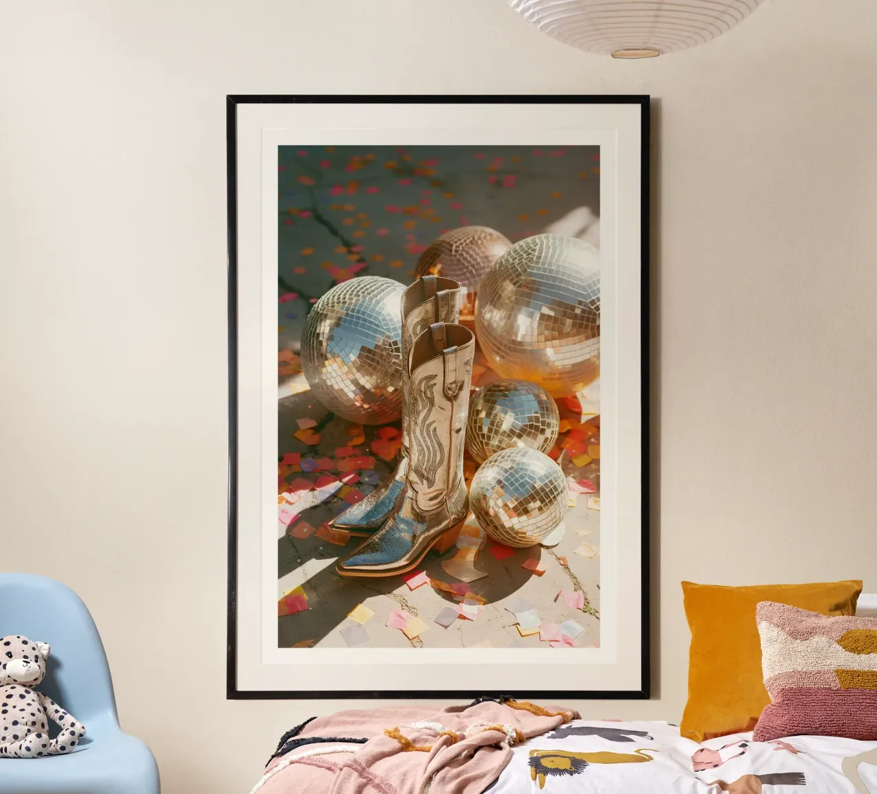 Stivali da cowgirl in argento poster da Malou-Studio