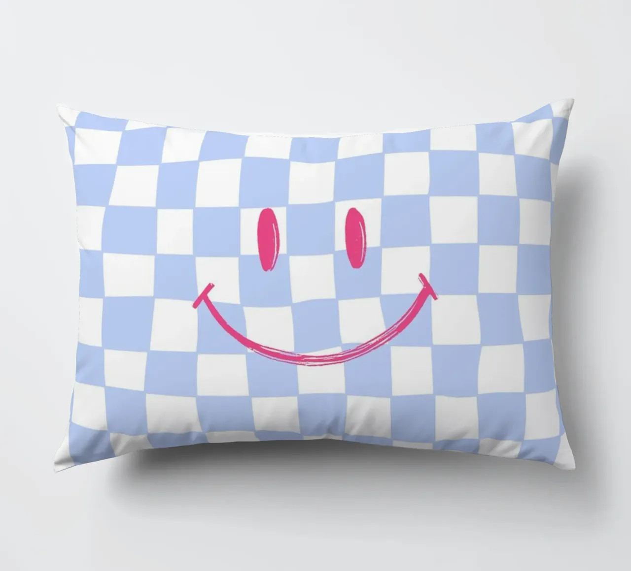 Sorriso quadrato blu cuscino da Malou-Studio