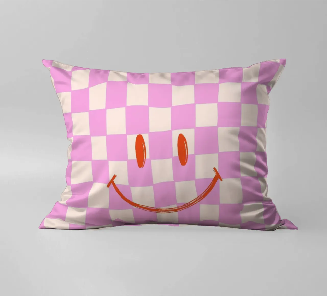 Sorriso quadrato rosa cuscino da Malou-Studio
