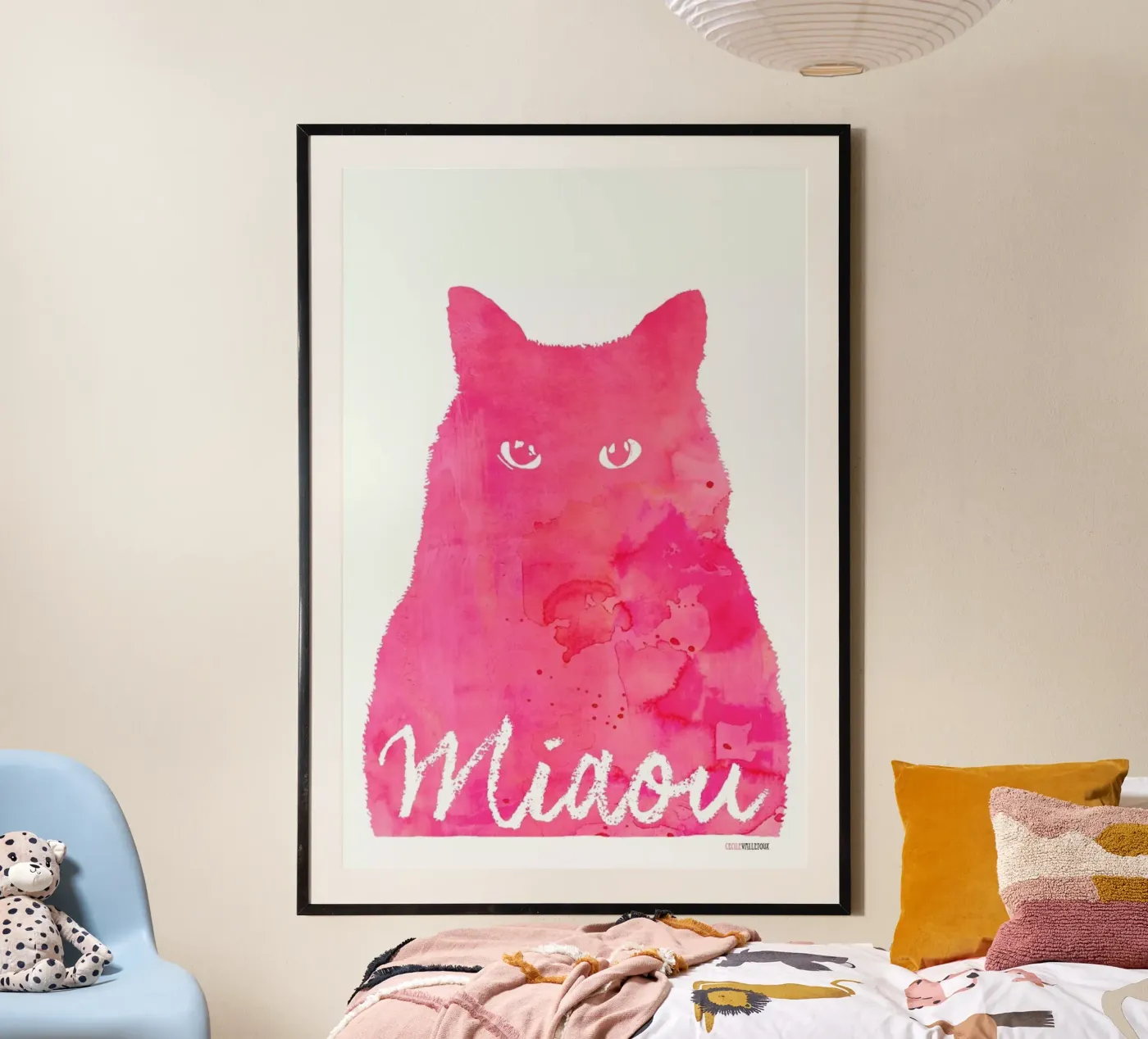 Miaou - Pink poster by La Belette Rose