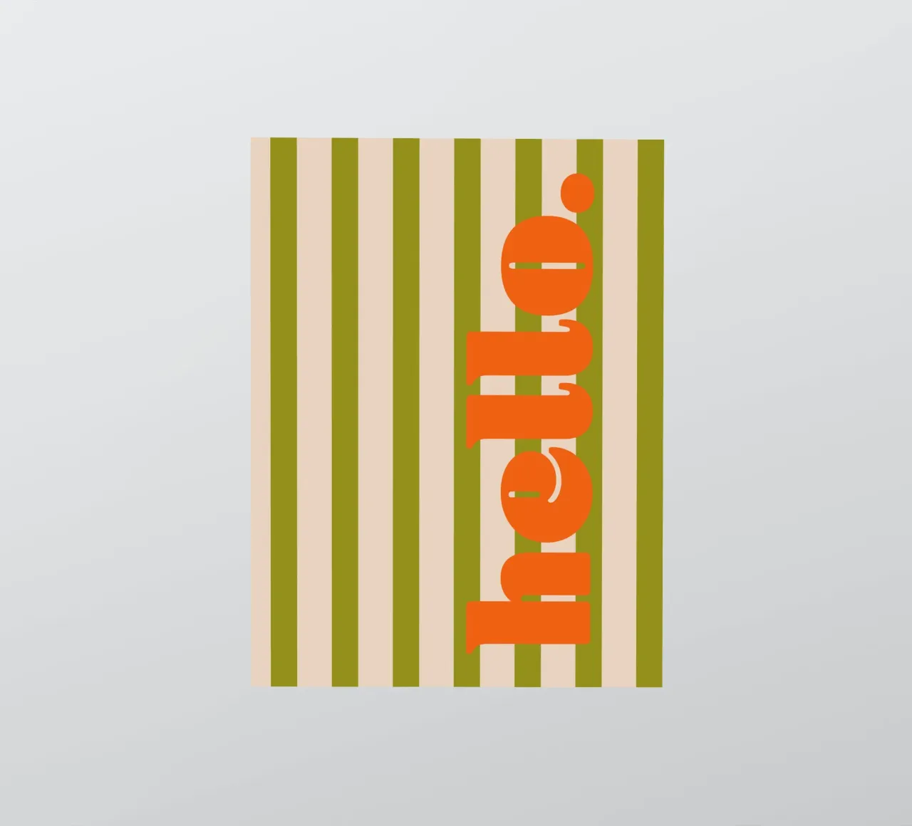 Hallo - Grün-Orange-Streifen Sticker von Malou-Studio