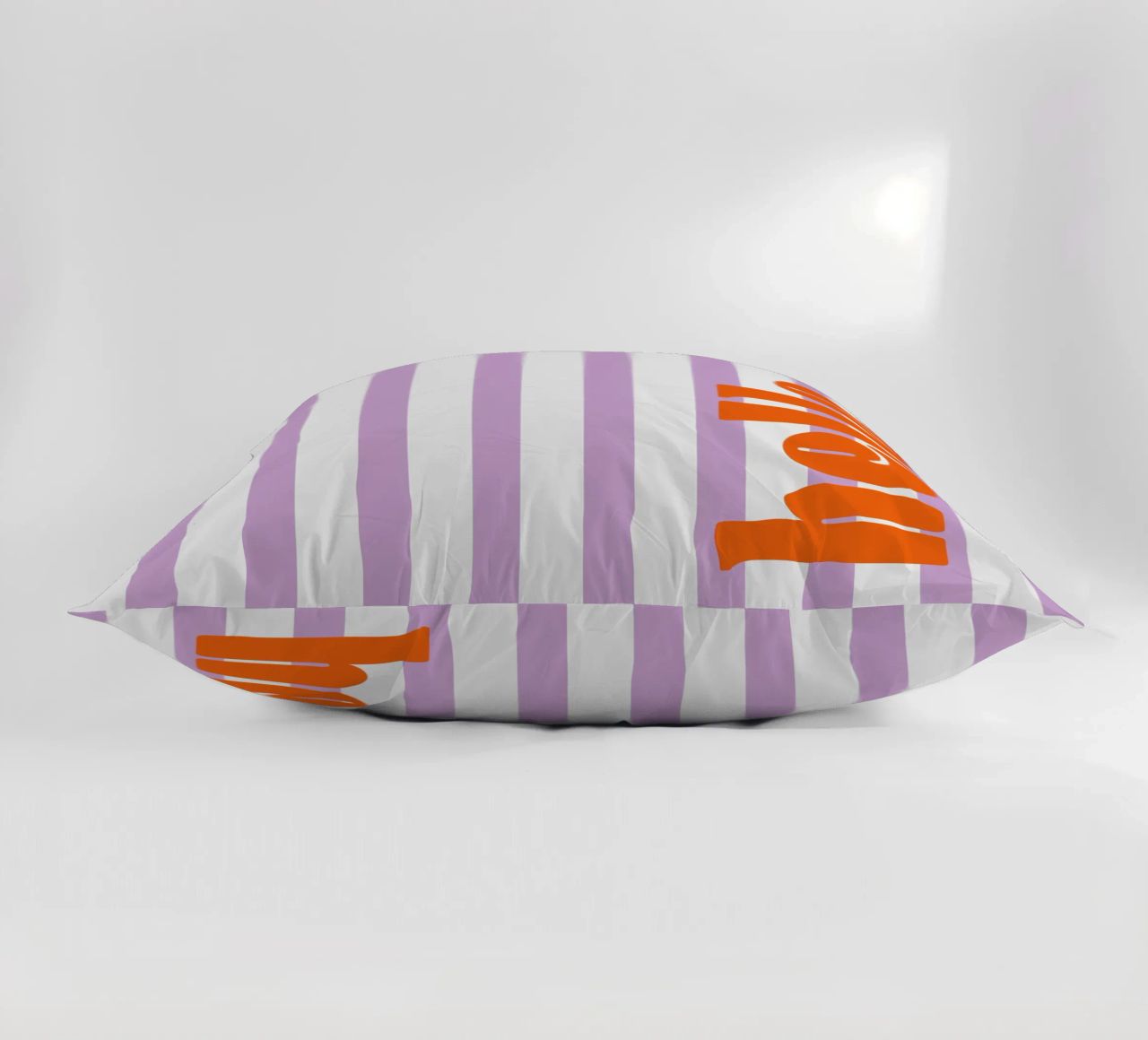 Bonjour - Rayures Lilas coussin de Malou-Studio