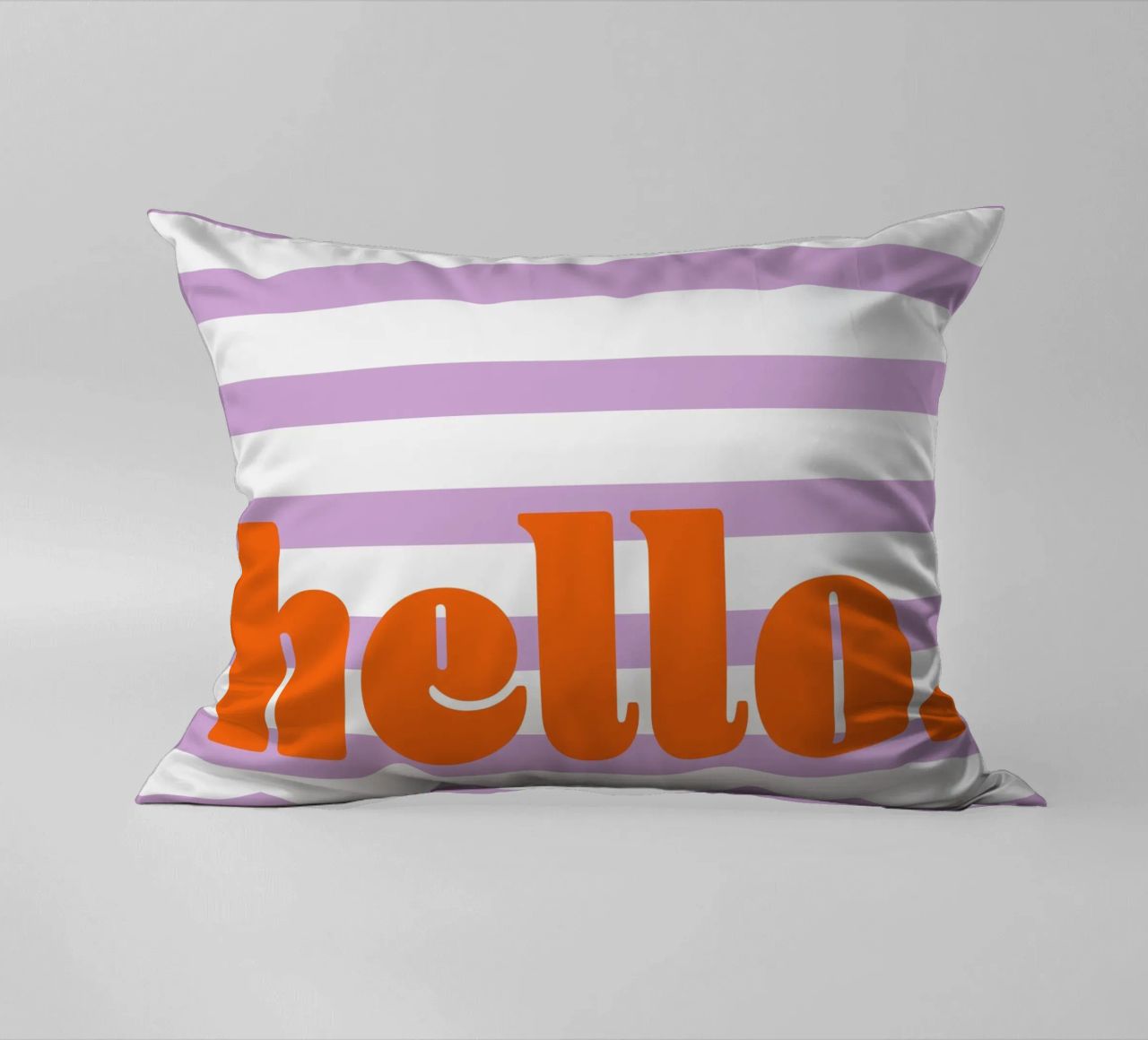 Bonjour - Rayures Lilas coussin de Malou-Studio