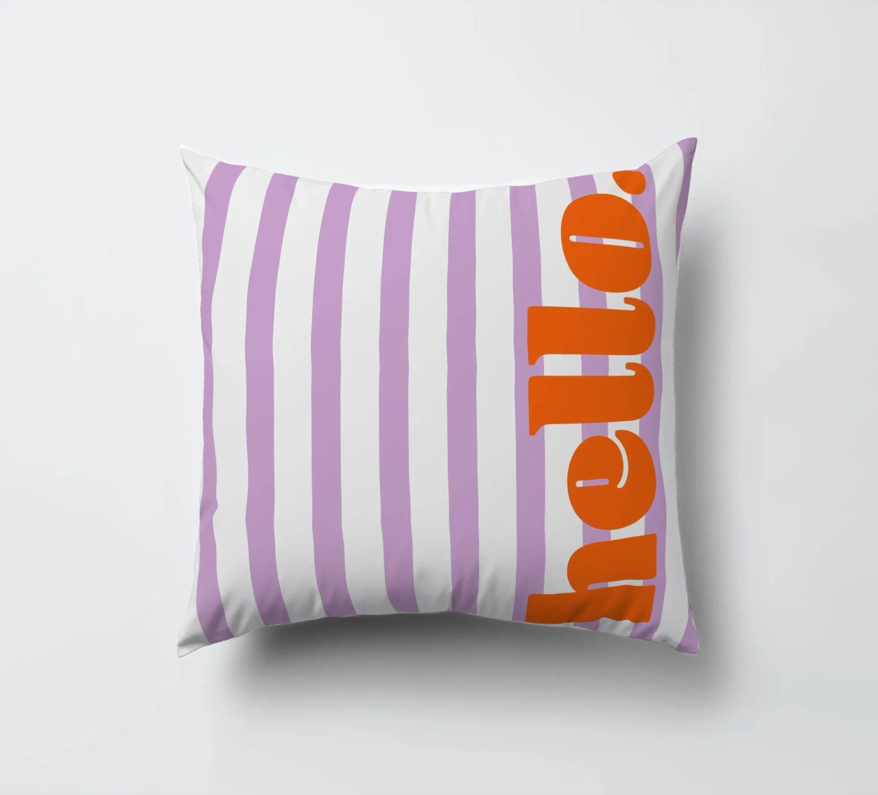 Bonjour - Rayures Lilas coussin de Malou-Studio