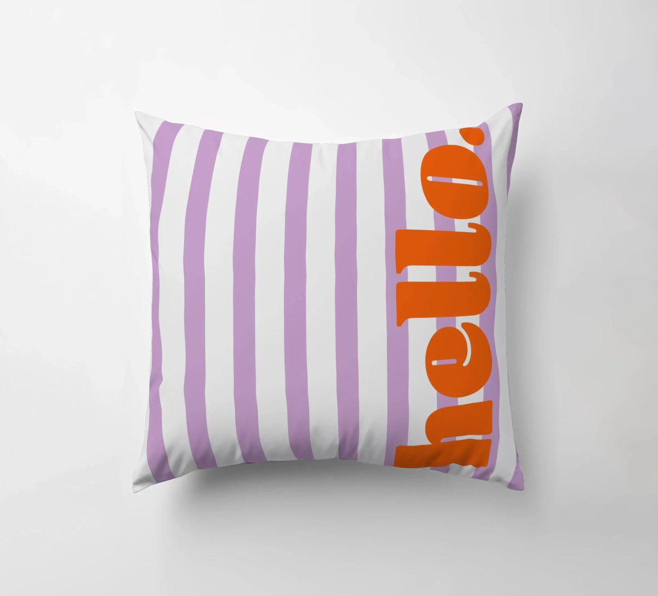 Bonjour - Rayures Lilas coussin de Malou-Studio