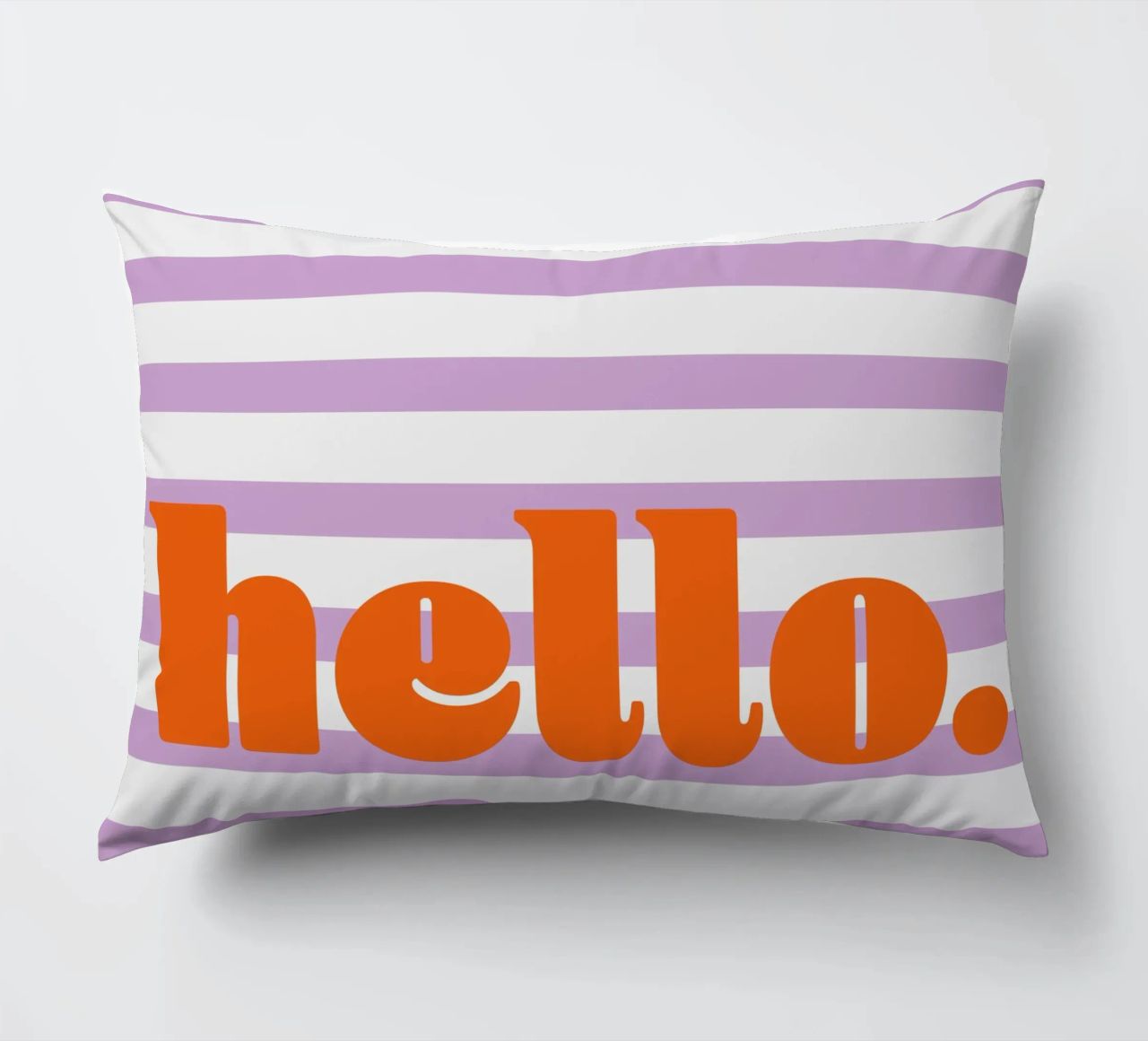 Bonjour - Rayures Lilas coussin de Malou-Studio
