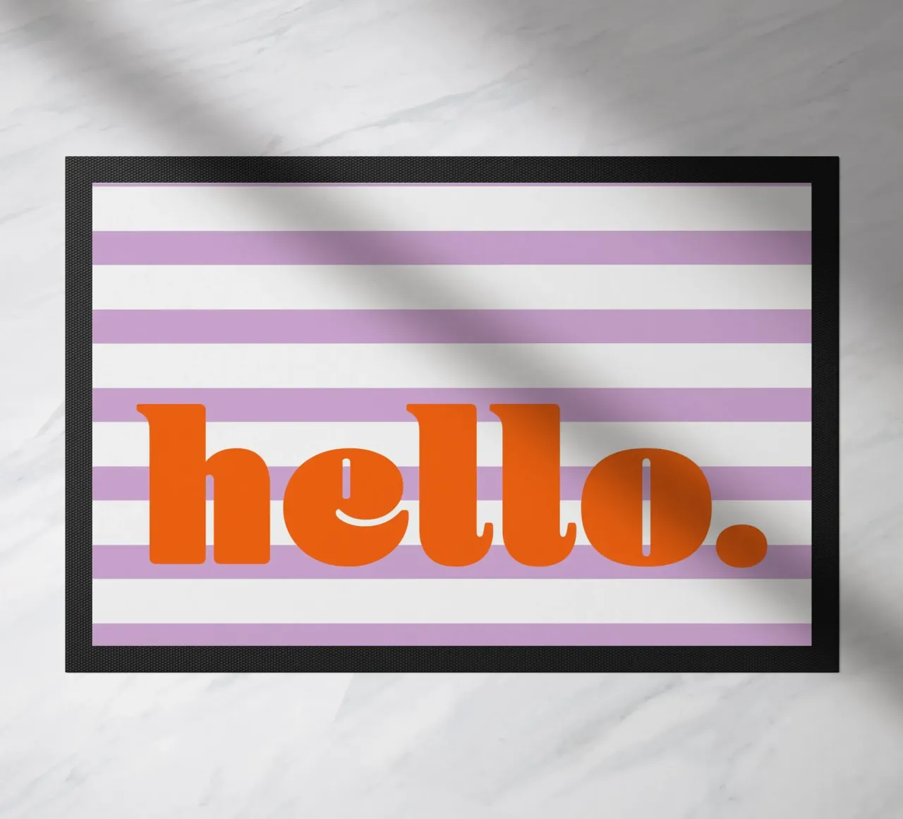 Hello - Stripes Lilac doormat by Malou-Studio
