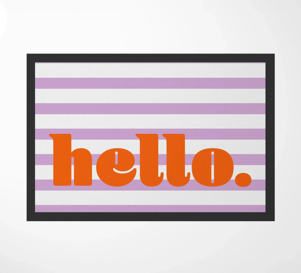 Bonjour - Rayures Lilas paillasson de Malou-Studio
