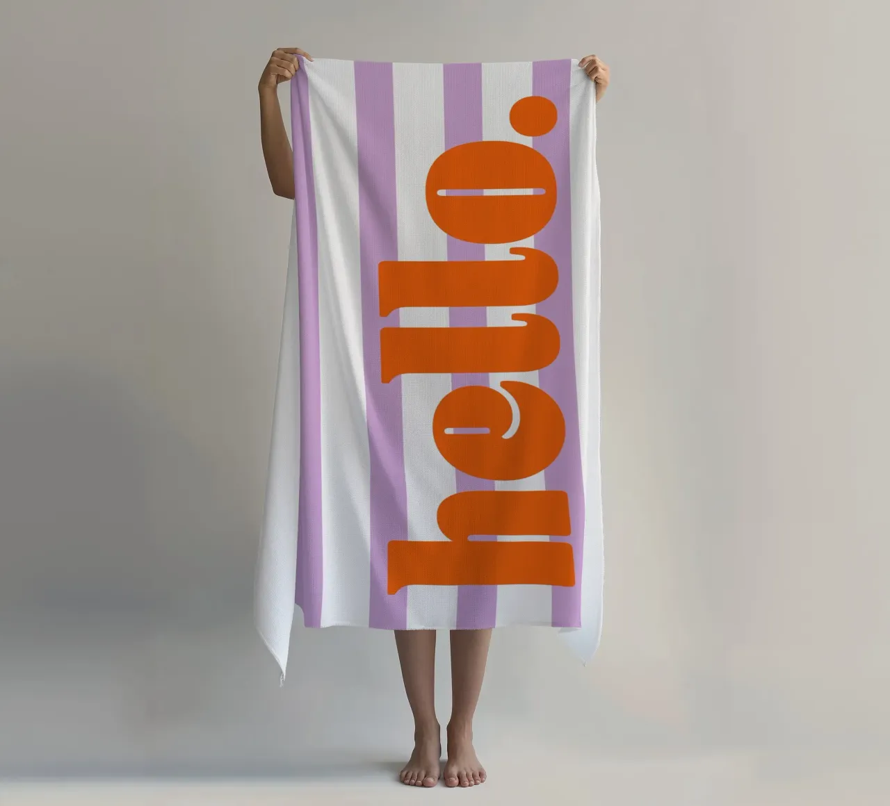 Ciao - Strisce Lilla telo mare da Malou-Studio