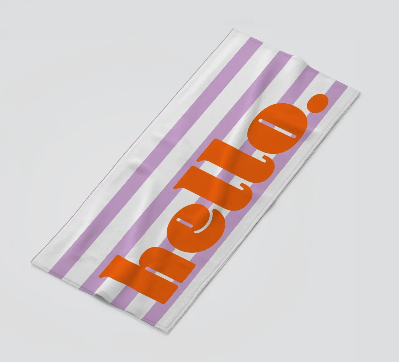 Hello - Stripes Lilac beach towel by Malou-Studio