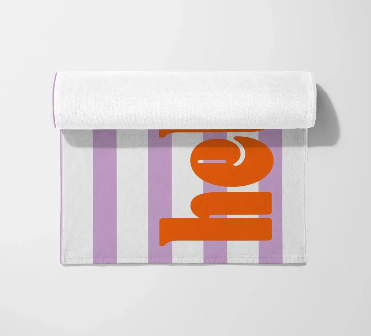 Hello - Stripes Lilac beach towel by Malou-Studio