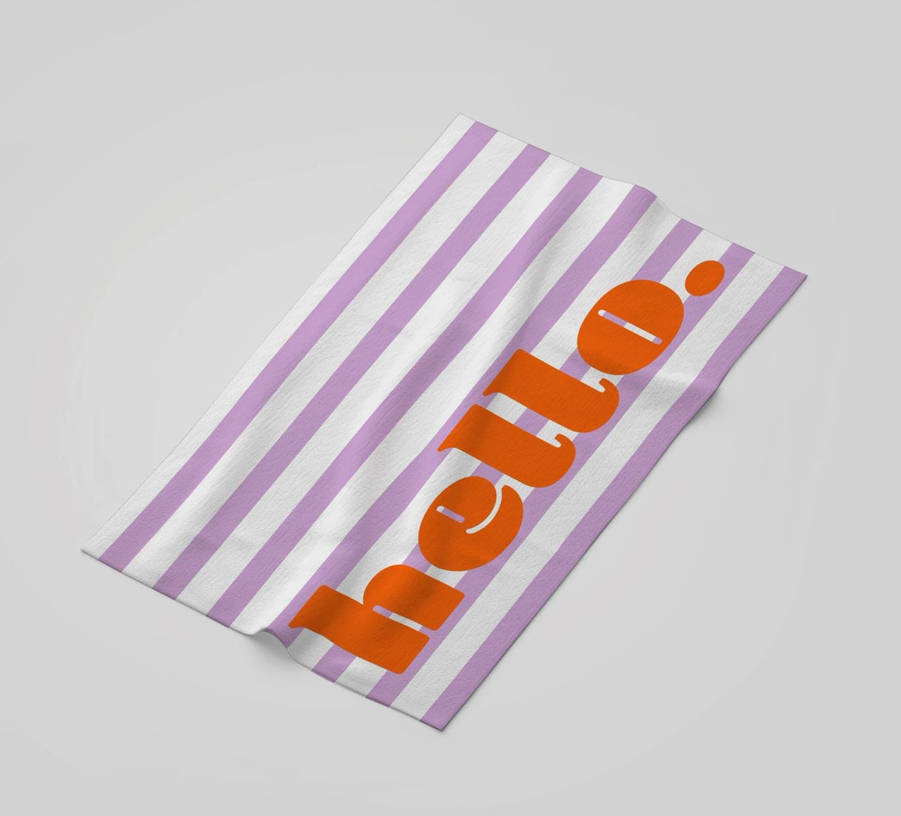 Bonjour - Rayures Lilas serviette de plage de Malou-Studio