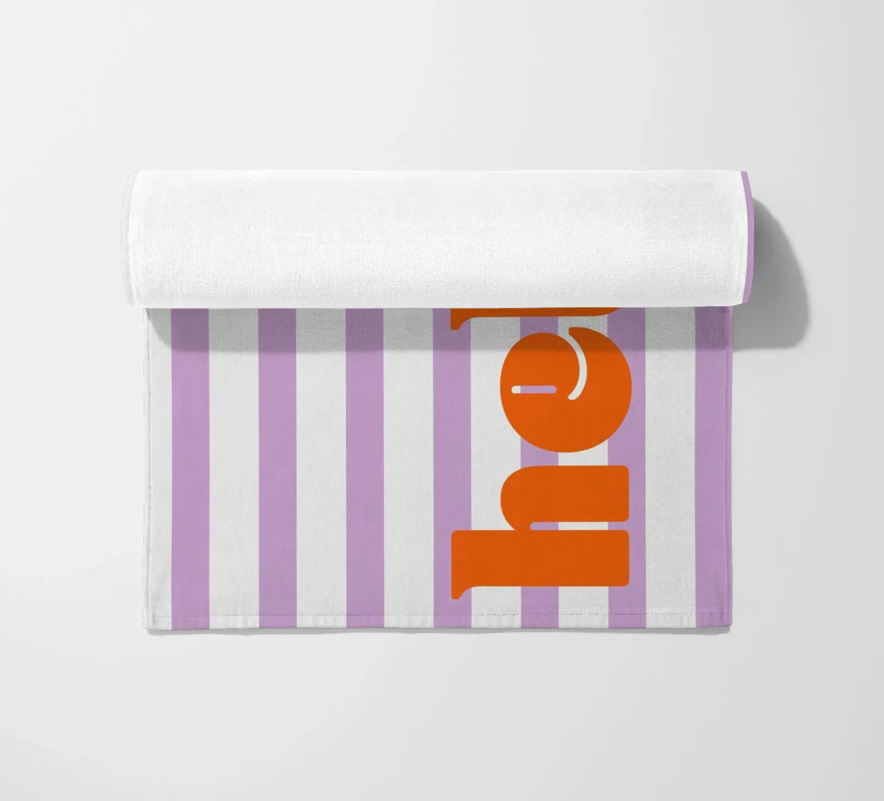 Hello - Stripes Lilac beach towel by Malou-Studio