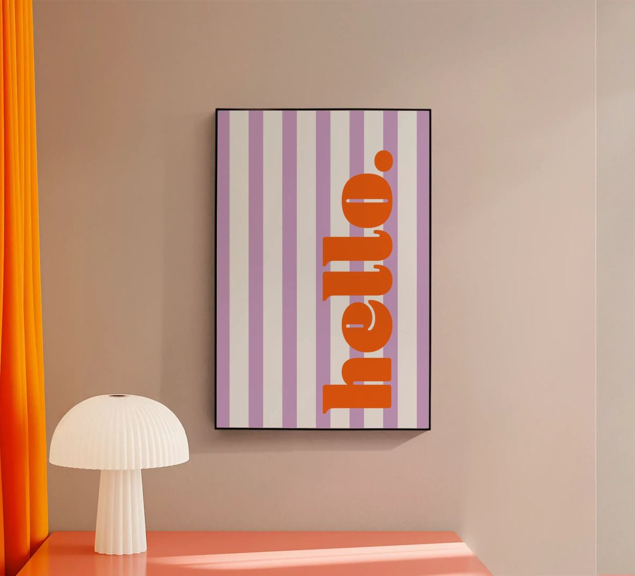 Bonjour - Rayures Lilas plexiglas de Malou-Studio