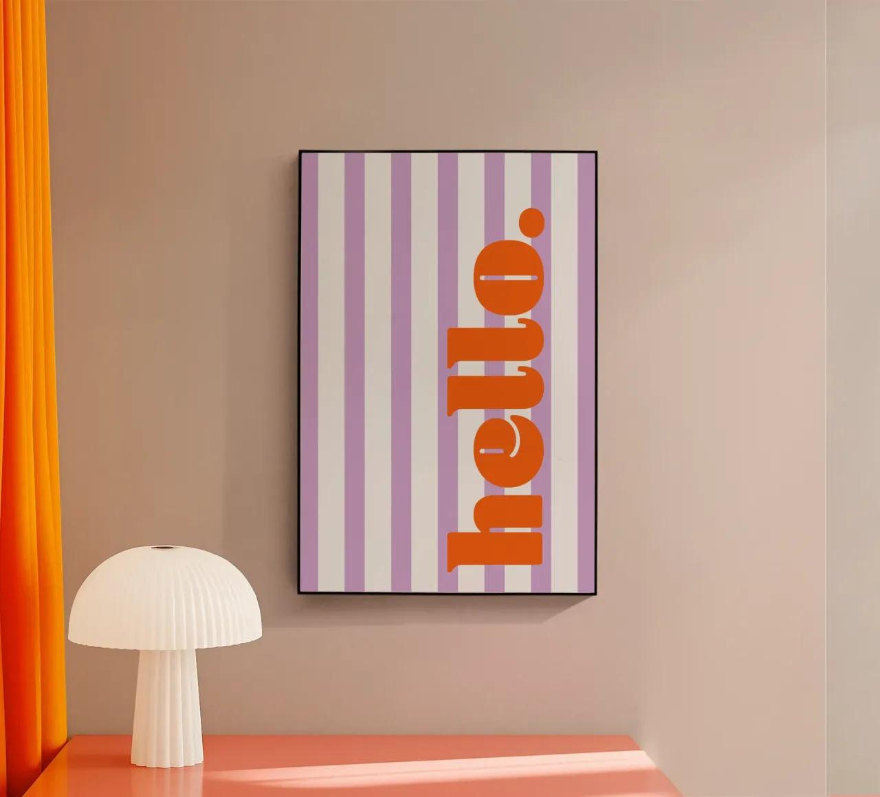 Hello - Stripes Lilac acrylic glass by Malou-Studio