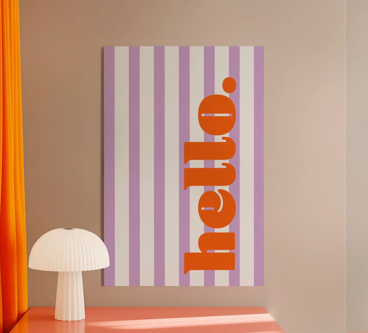 Bonjour - Rayures Lilas plexiglas de Malou-Studio