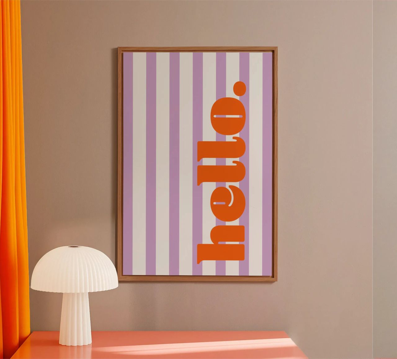Bonjour - Rayures Lilas panneau forex de Malou-Studio