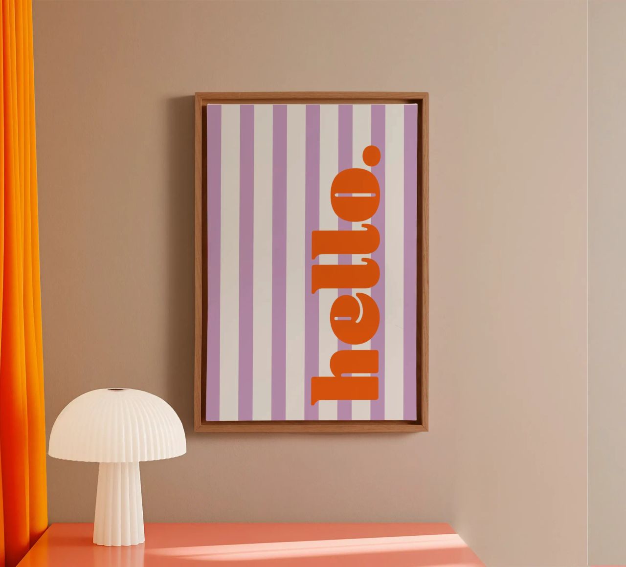 Bonjour - Rayures Lilas toile de Malou-Studio