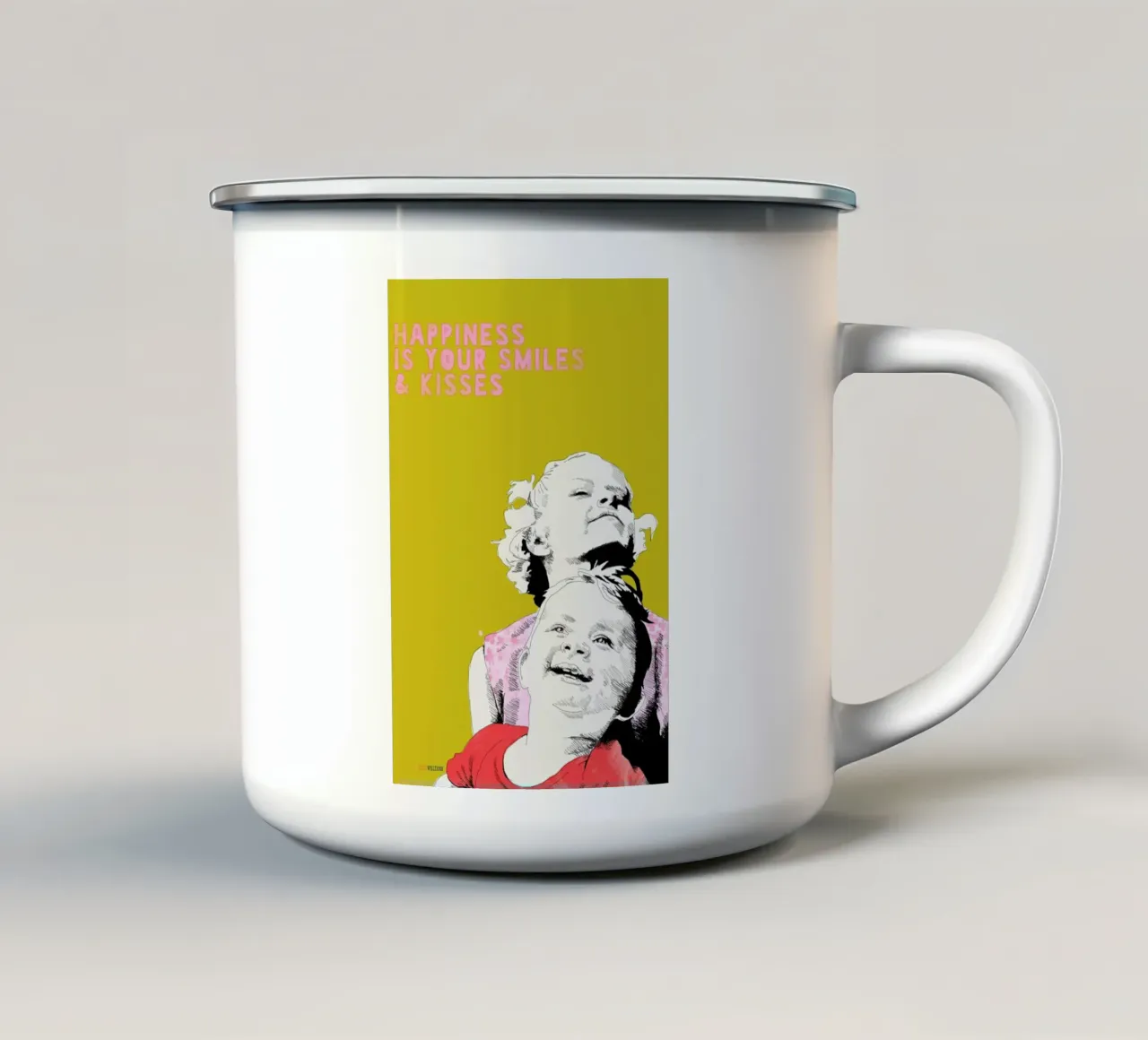 Smiles & Kisses tazza in smalto da La Belette Rose