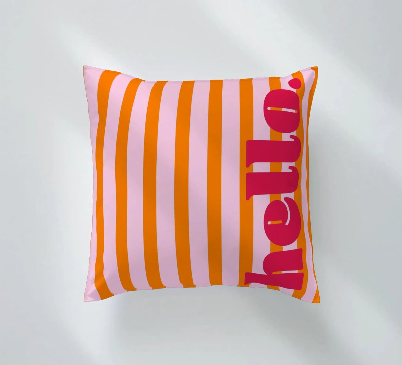 Hello - Stripes Orange decorative cushion by Malou-Studio