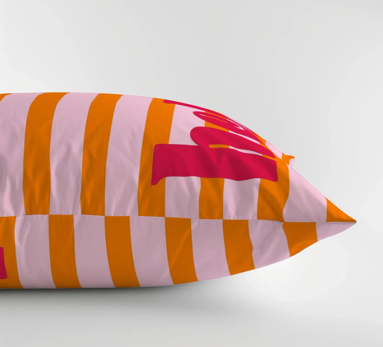 Hello - Stripes Orange decorative cushion by Malou-Studio