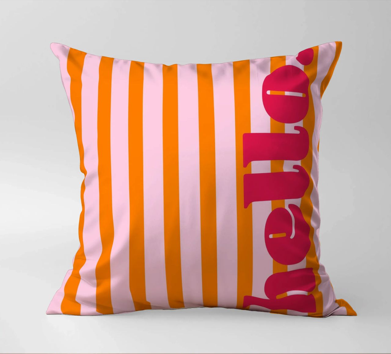 Hello - Stripes Orange decorative cushion by Malou-Studio