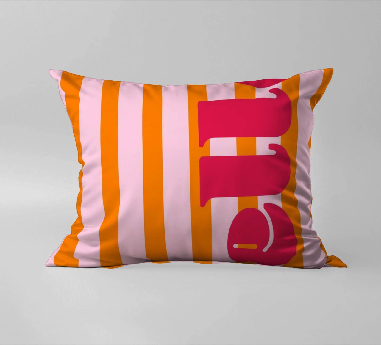 Hello - Stripes Orange decorative cushion by Malou-Studio
