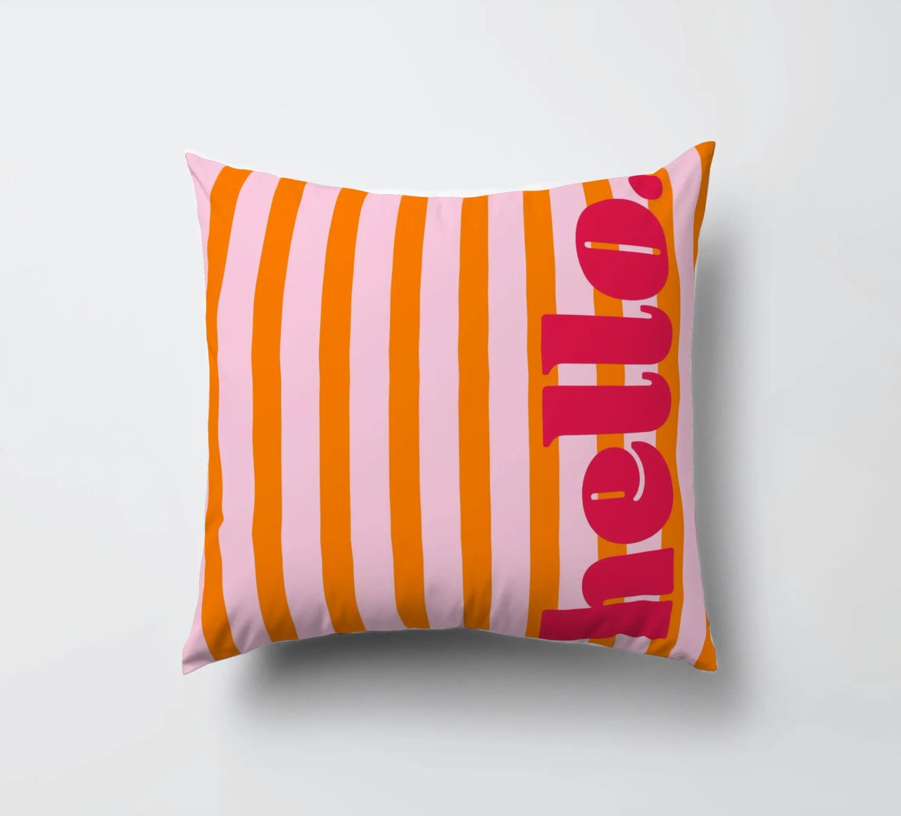 Hello - Stripes Orange decorative cushion by Malou-Studio