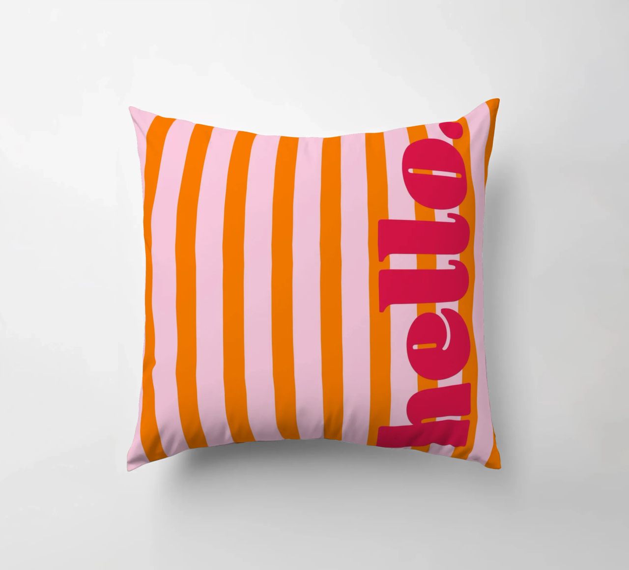 Hello - Stripes Orange decorative cushion by Malou-Studio