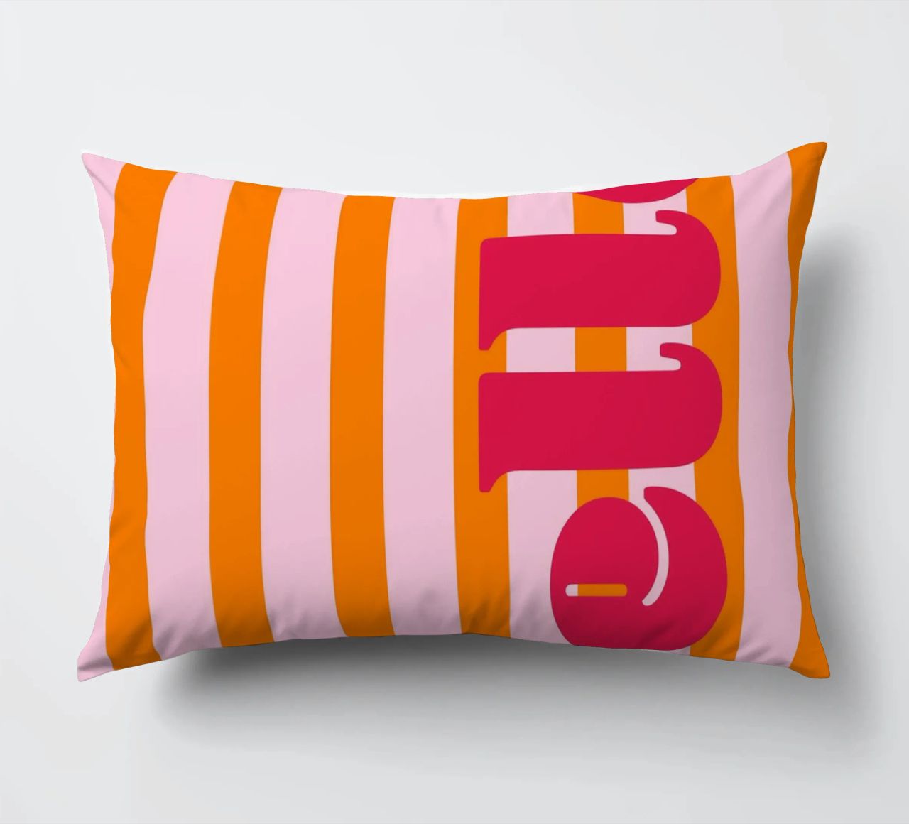 Hello - Stripes Orange decorative cushion by Malou-Studio