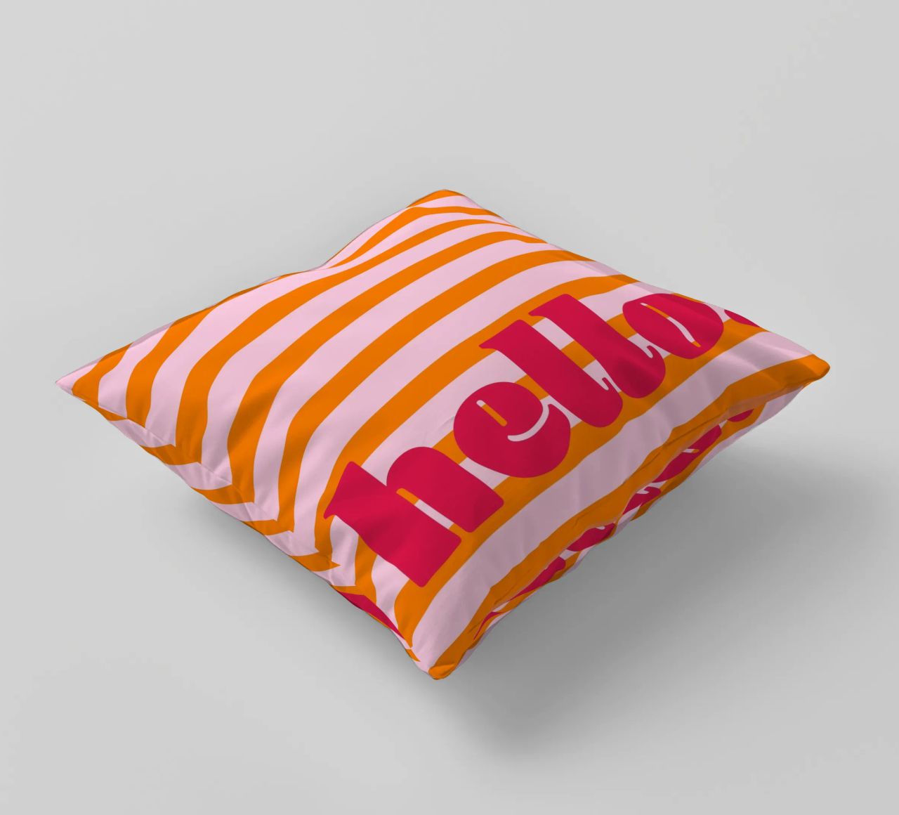Hello - Stripes Orange decorative cushion by Malou-Studio