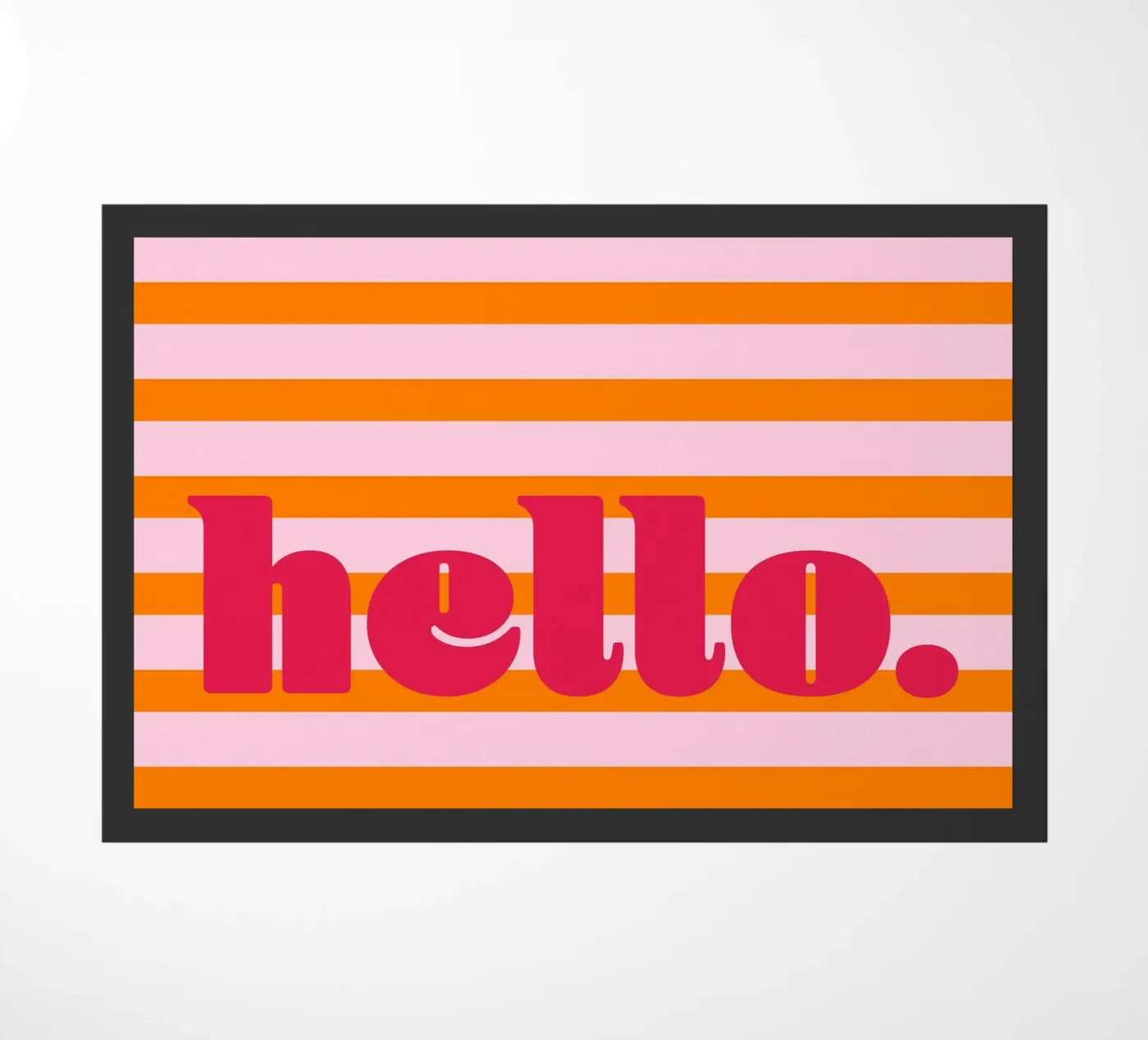Bonjour - Rayures Orange paillasson de Malou-Studio