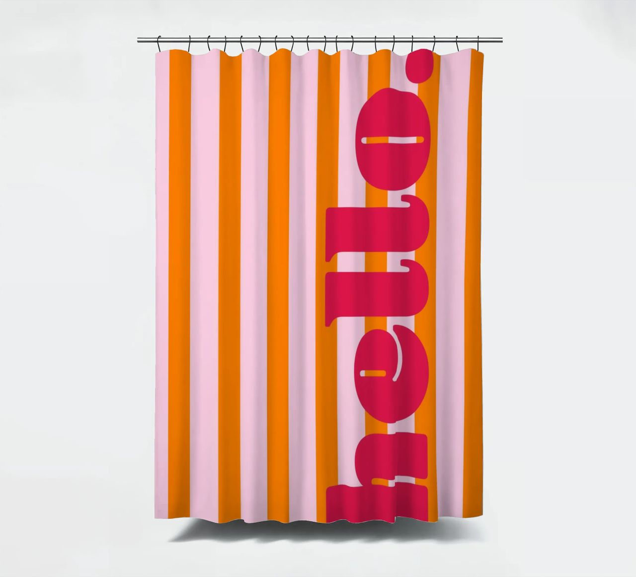 Hallo - Streifen Orange Duschvorhang von Malou-Studio