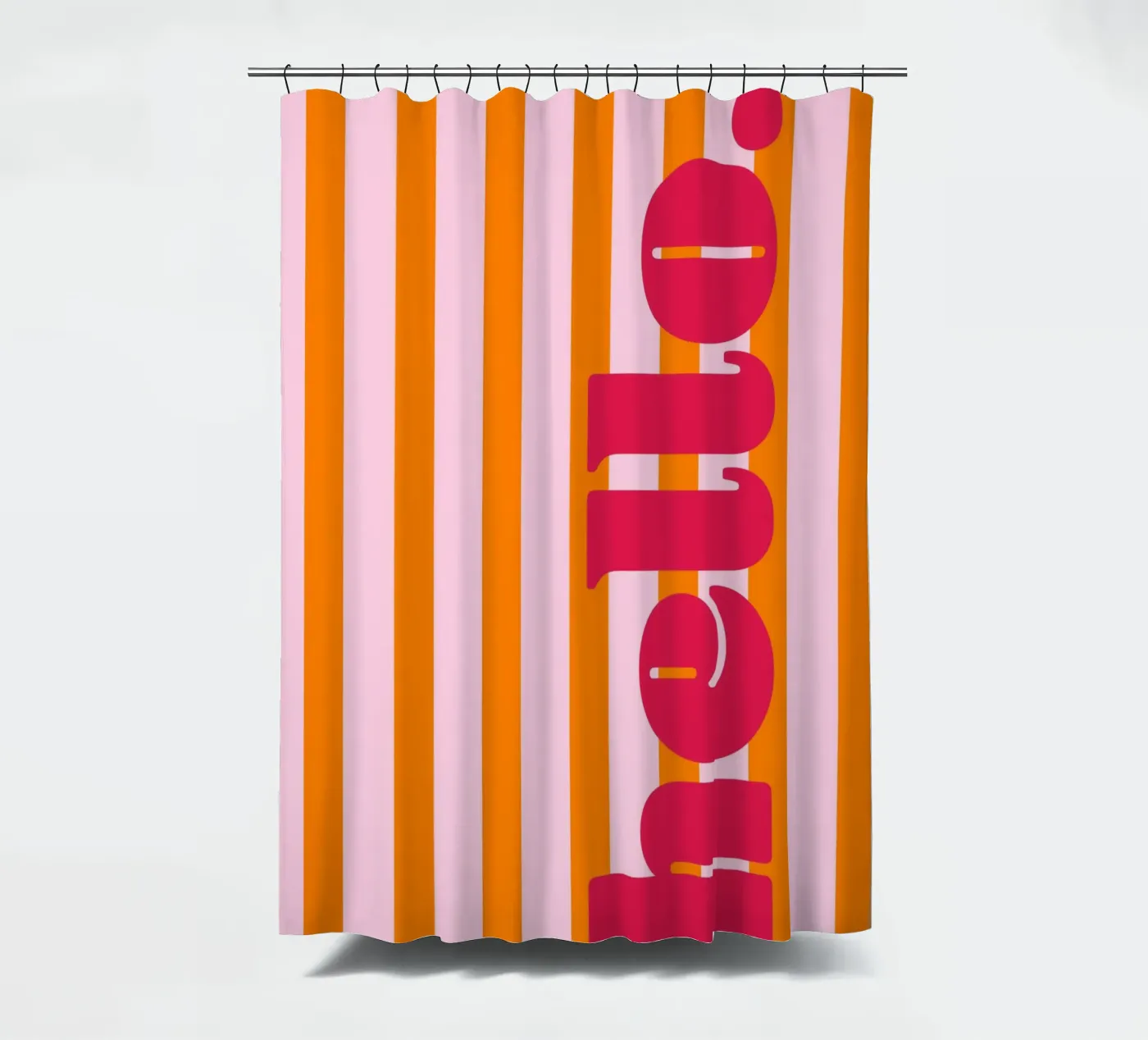 Ciao - Strisce arancioni tenda da doccia da Malou-Studio