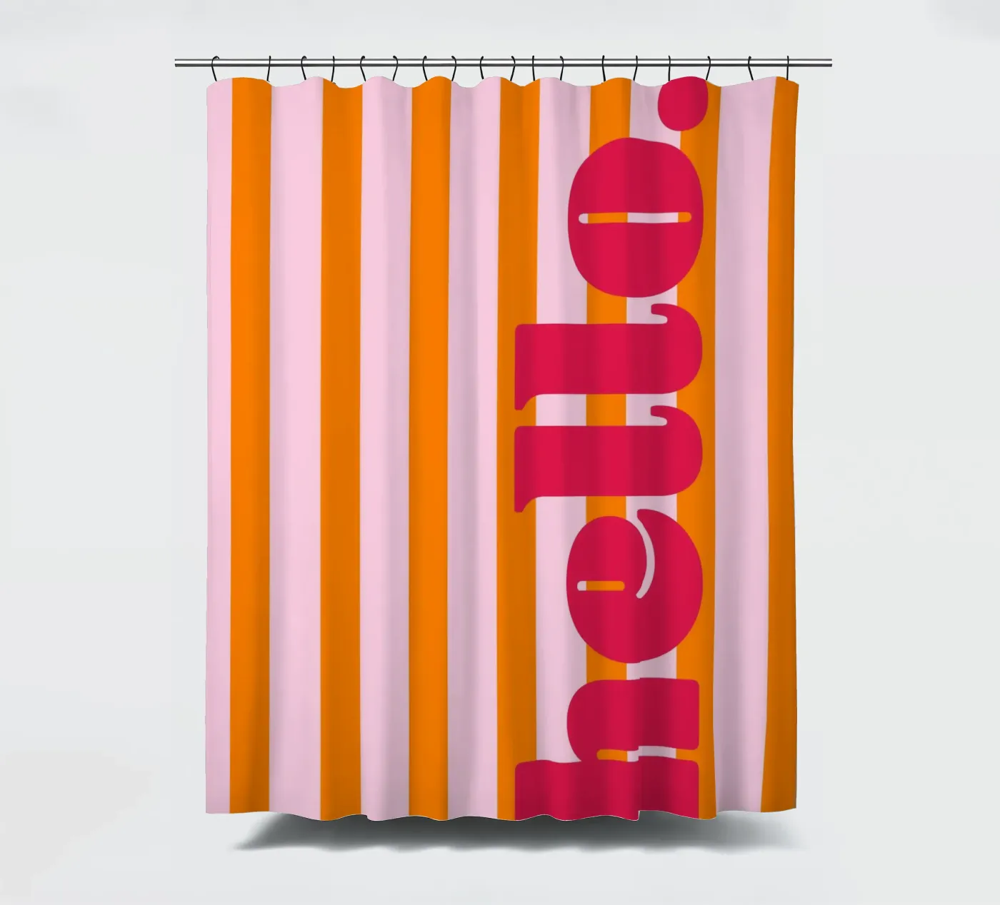 Ciao - Strisce arancioni tenda da doccia da Malou-Studio