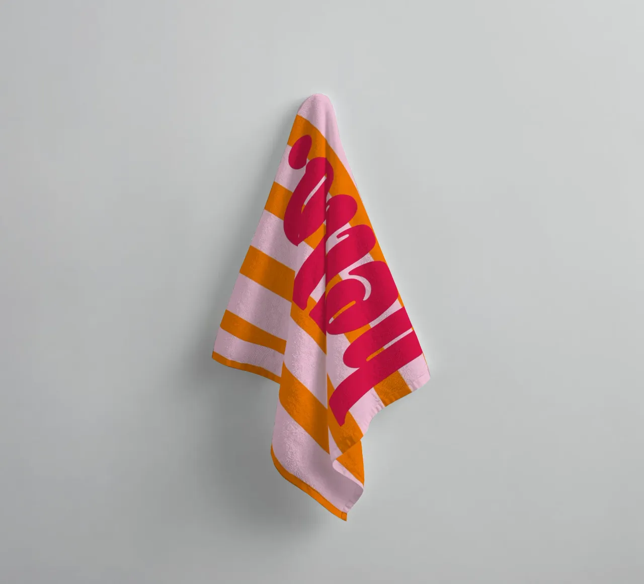 Bonjour - Rayures Orange serviette de bain de Malou-Studio